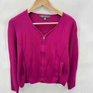 Title Nine Magenta Pink Full Zip Cardigan // M